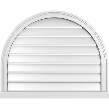 Ekena Millwork Round Top Surface Mount PVC Gable Vent: Functional, w/ 2"W x 2"P Brickmould Sill Frame, 32"W x 26"H GVPRT32X2603SF